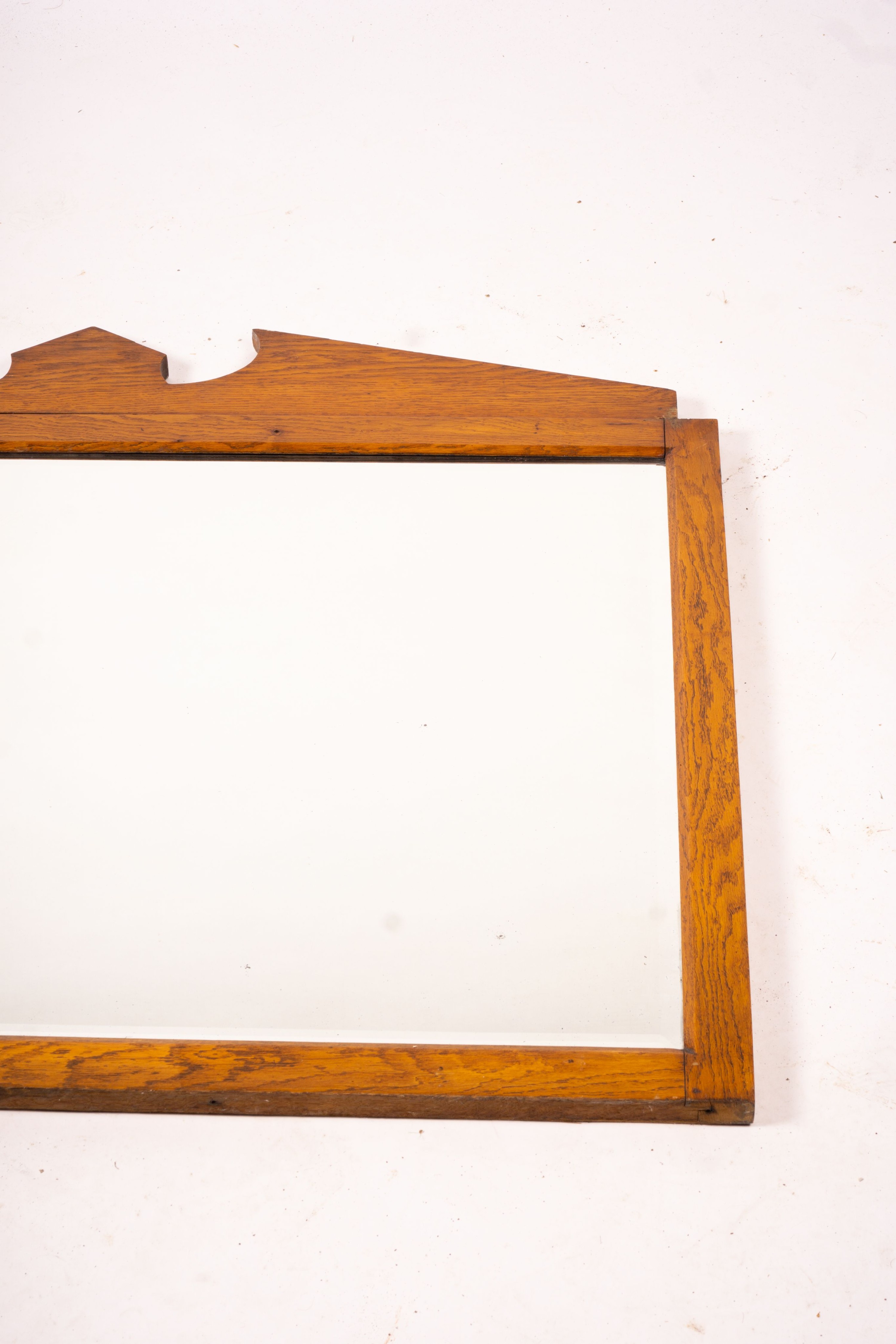 A late Victorian rectangular oak overmantel mirror, width 118cm, height 93cm